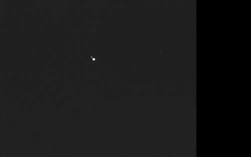 Hera's first view of the separate Didymos and Dimorphos asteroids