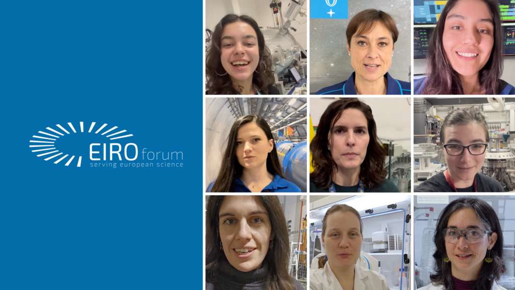 collage of nine women portraits with the photo of eiroforum logo in the left