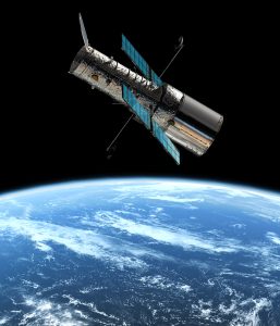 Artist's impression of the ESA/NASA Hubble Space Telescope in its orbit 600 km above the Earth