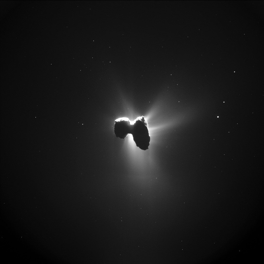 Rosetta's comet on 27 March 2016 (Credit: ESA/Rosetta/NavCam – CC BY-SA IGO 3.0)